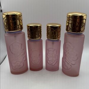 Houbigant QUELQUES Fleus Royal Empty Clear Glass bottles Set-4